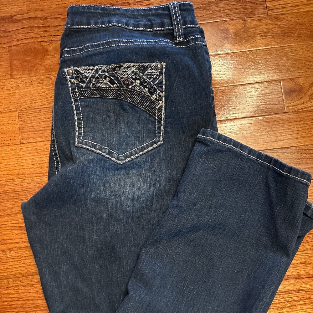 Jeweled pocket jeans